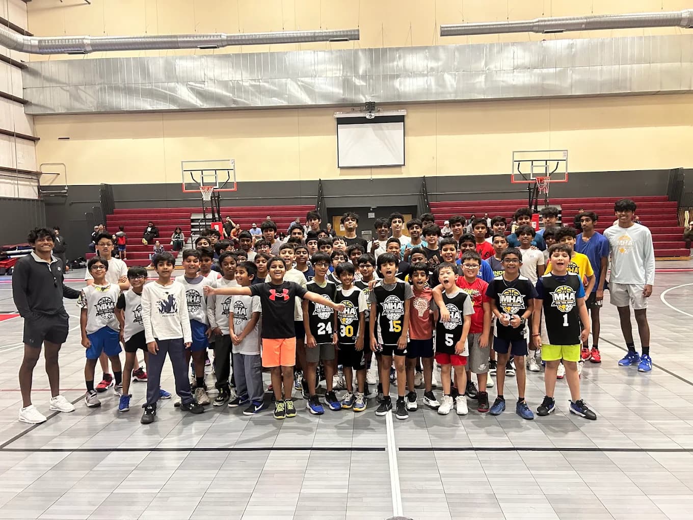 Mindful Hoops Academy athletes and coaches together